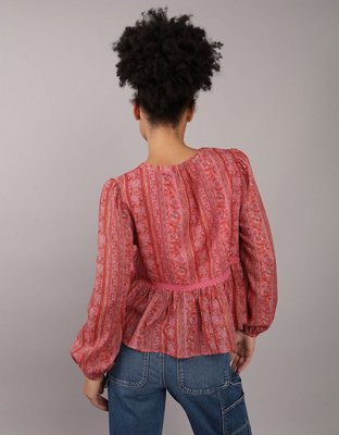 AE Blusa babydoll manga larga