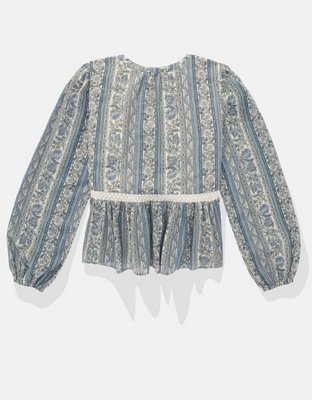 AE Blusa babydoll manga larga