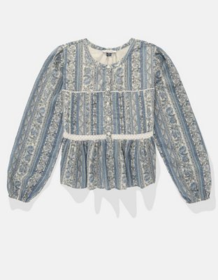 AE Blusa babydoll manga larga
