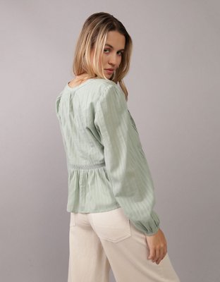 AE Blusa babydoll manga larga