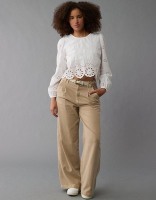 AE Long-Sleeve High Neck Crop Top