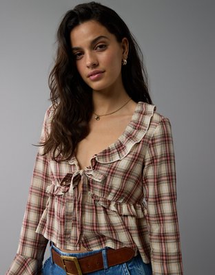 American eagle ruffle top online