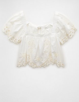 AE Tie Back Eyelet Crop Top
