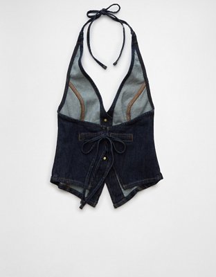 AE Denim Halter Vest