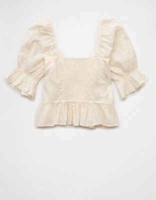 AE Puff Sleeve Pintuck Blouse