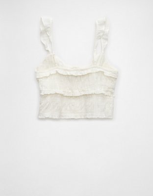AE Smocked Ruffle Tank Top