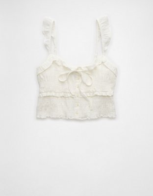 AE Smocked Ruffle Tank Top