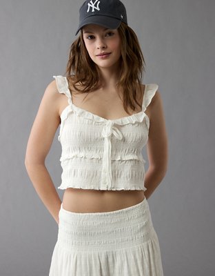 AE Smocked Ruffle Tank Top