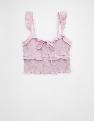 AE Smocked Ruffle Tank Top