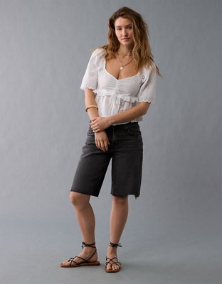 Blouse nuisette à œillets à manches flottantes AE