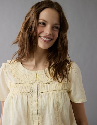 AE Collared Pintuck Blouse