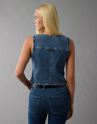 Женские жилеты American Eagle AE Denim Bow Tie Vest — фото 2