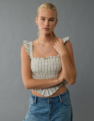 AE Bella Smocked Crop Top