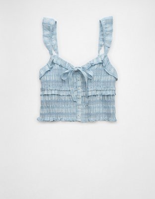 AE Smocked Ruffle Tank Top