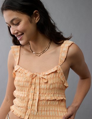 AE Smocked Ruffle Tank Top
