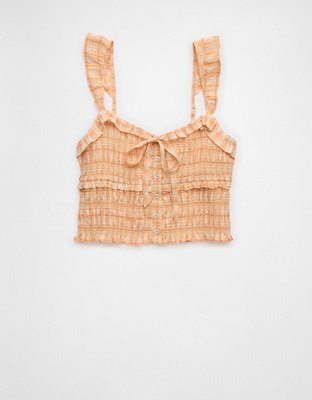 AE Smocked Ruffle Tank Top