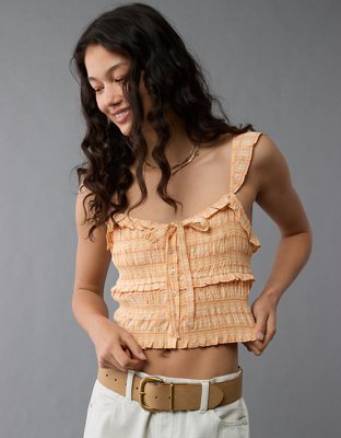 AE Smocked Ruffle Tank Top