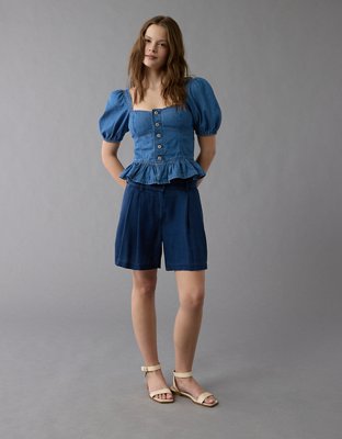 AE Denim Puff Sleeve Shirt