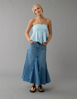 AE Embroidered Babydoll Tube Top
