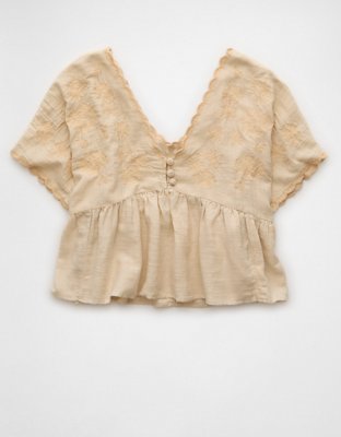 AE V-Neck Embroidered Blouse