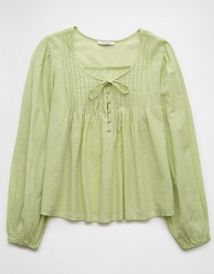 AE Long-Sleeve Breezy Boho Blouse