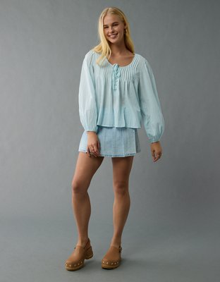 AE Long-Sleeve Breezy Boho Blouse