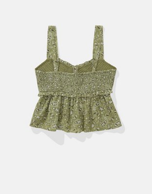 AE Smocked Babydoll Shirt