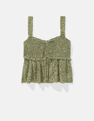 AE Smocked Babydoll Shirt