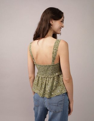 AE Smocked Babydoll Shirt