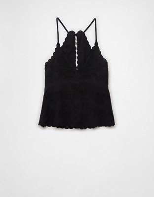 AE V-Neck Embroidered Halter Top