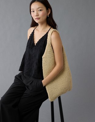 AE V-Neck Embroidered Halter Top