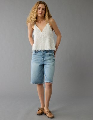 AE V-Neck Embroidered Halter Top
