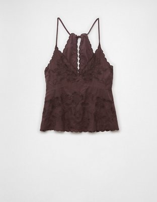 AE V-Neck Embroidered Halter Top