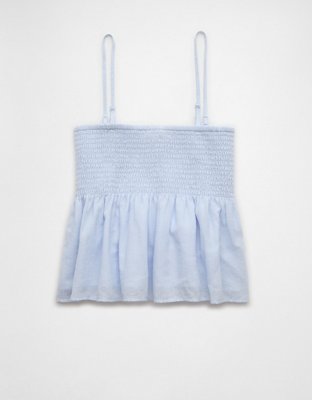 AE Smocked Babydoll Bow Tank Top