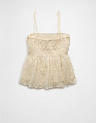 AE Lace Smocked Babydoll Cami