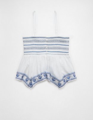 AE Handkerchief Hem Smocked Babydoll Tube Top