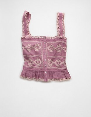 AE Eyelet Crop Top