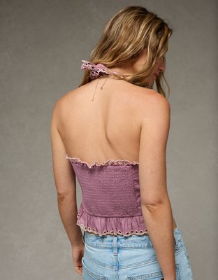 AE Eyelet Crop Top