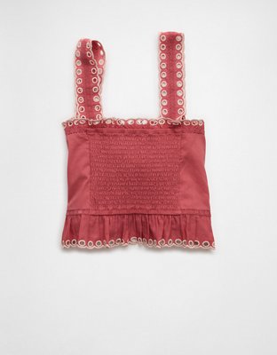 AE Eyelet Crop Top