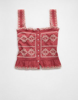 AE Eyelet Crop Top