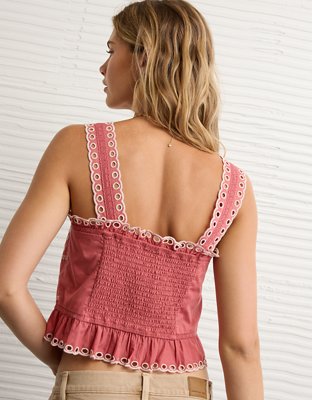 AE Eyelet Crop Top