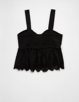 AE Smocked Babydoll Shirt