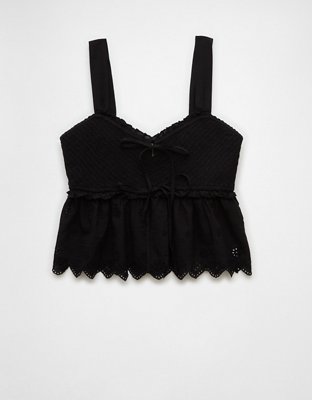 AE Smocked Babydoll Shirt