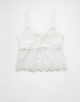 AE Smocked Babydoll Shirt