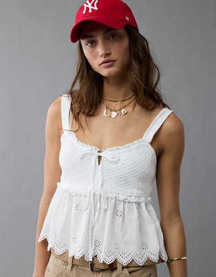 AE Smocked Babydoll Shirt