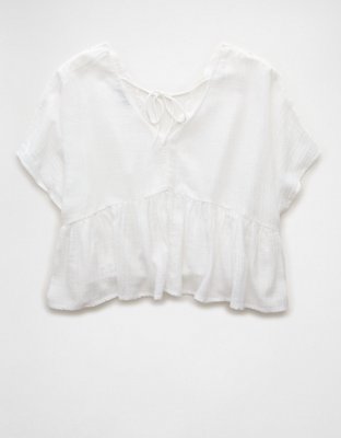 AE Blusa Bordada con Lentejuelas y Escote V