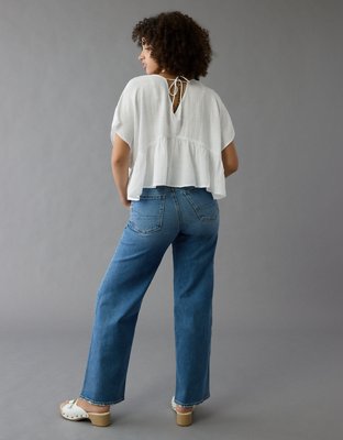 AE V-Neck Sequin Embroidered Blouse