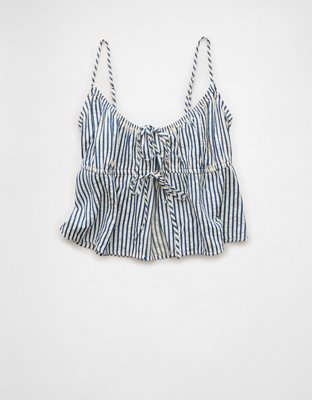 AE Tie Front Striped Cami