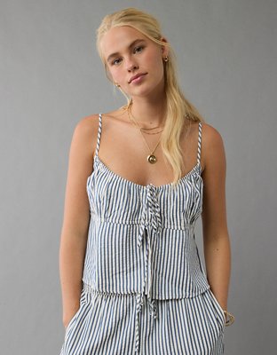 AE Tie Front Striped Cami