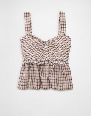 AE Smocked Babydoll Shirt